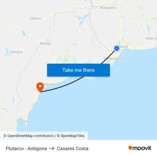 Plutarco - Antígona to Casares Costa map