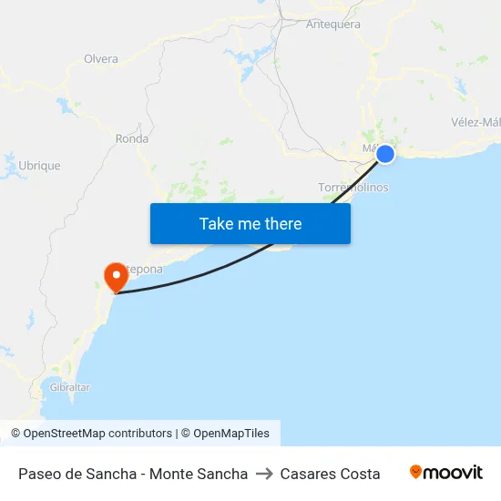 Paseo de Sancha - Monte Sancha to Casares Costa map
