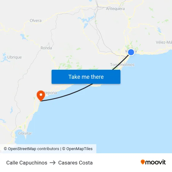 Calle Capuchinos to Casares Costa map