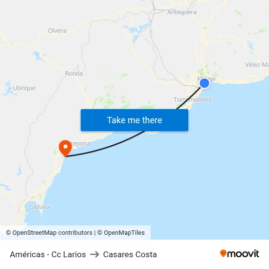 Américas - Cc Larios to Casares Costa map