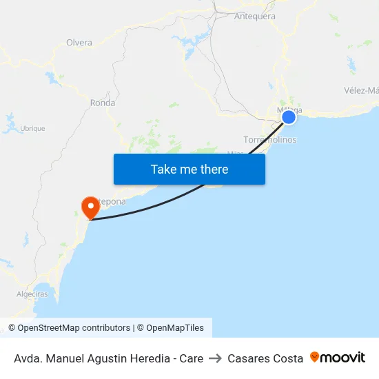 Avda. Manuel Agustin Heredia - Care to Casares Costa map