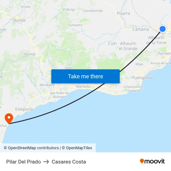 Pilar Del Prado to Casares Costa map