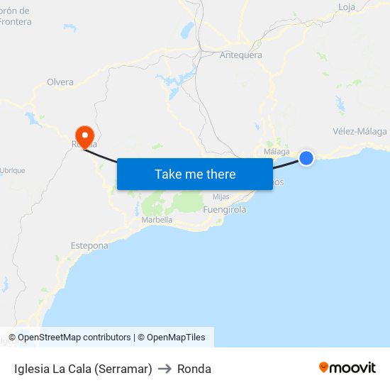 Iglesia La Cala (Serramar) to Ronda map