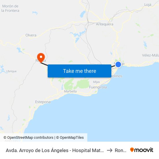 Avda. Arroyo de Los Ángeles - Hospital Materno to Ronda map