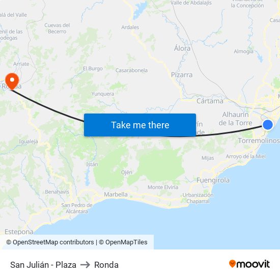 San Julián - Plaza to Ronda map