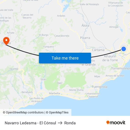 Navarro Ledesma - El Cónsul to Ronda map