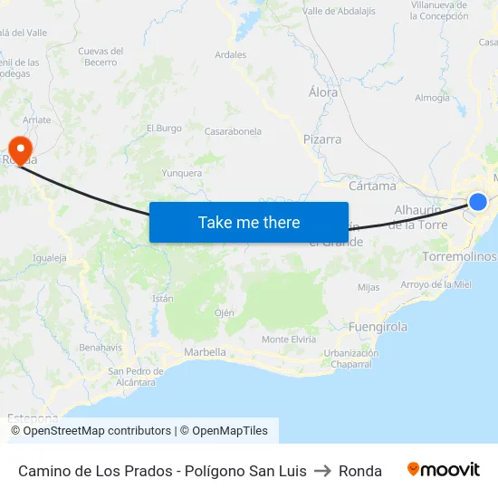 Camino de Los Prados - Polígono San Luis to Ronda map