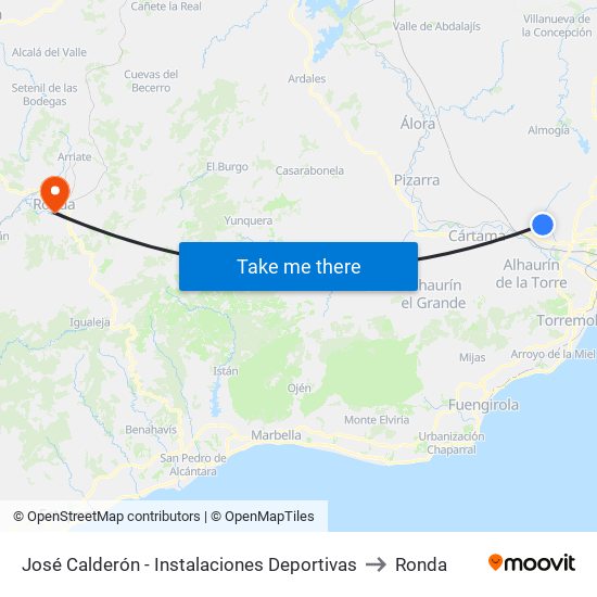 José Calderón - Instalaciones Deportivas to Ronda map