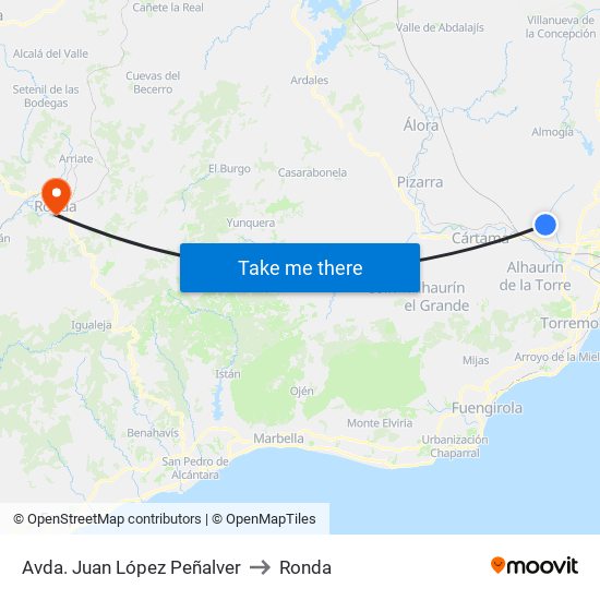 Avda. Juan López Peñalver to Ronda map