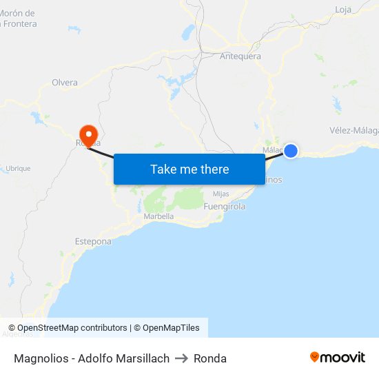 Magnolios - Adolfo Marsillach to Ronda map