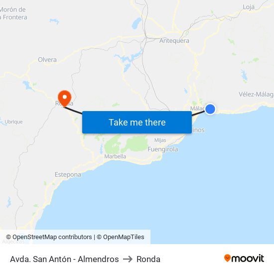 Avda. San Antón - Almendros to Ronda map