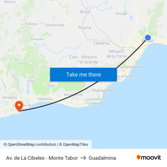 Av. de La Cibeles - Monte Tabor to Guadalmina map