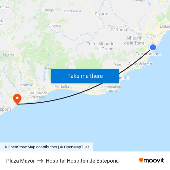 Plaza Mayor to Hospital Hospiten de Estepona map