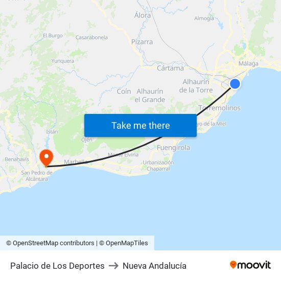 Palacio de Los Deportes to Nueva Andalucía map