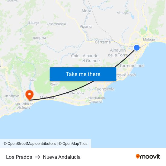 Los Prados to Nueva Andalucía map