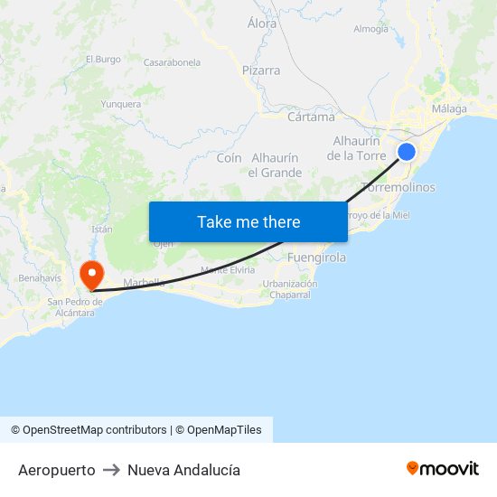 Aeropuerto to Nueva Andalucía map