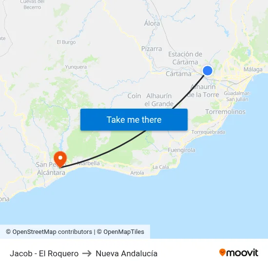 Jacob - El Roquero to Nueva Andalucía map