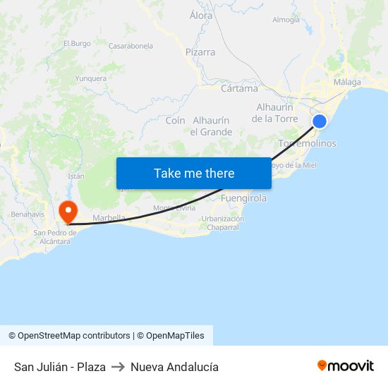 San Julián - Plaza to Nueva Andalucía map
