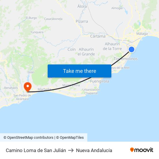 Camino Loma de San Julián to Nueva Andalucía map