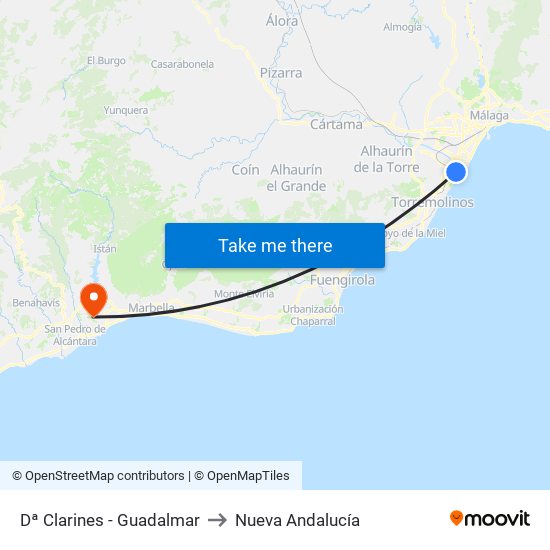 Dª Clarines - Guadalmar to Nueva Andalucía map