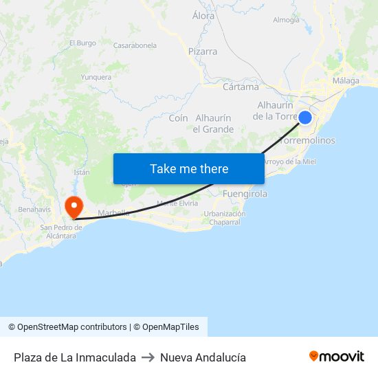 Plaza de La Inmaculada to Nueva Andalucía map