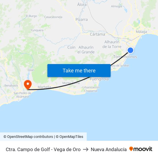 Ctra. Campo de Golf - Vega de Oro to Nueva Andalucía map