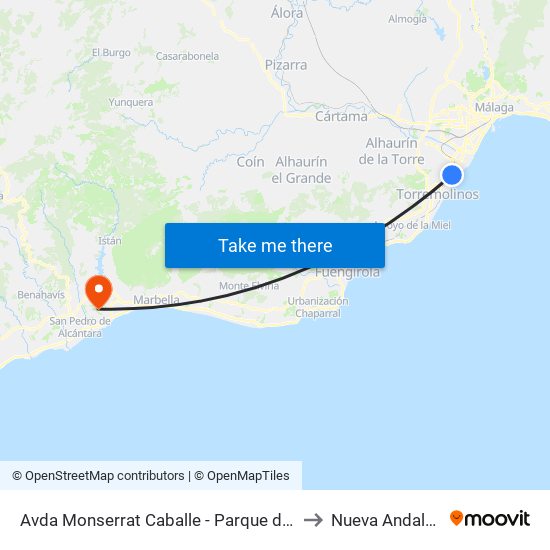 Avda Monserrat Caballe - Parque de Ocio to Nueva Andalucía map