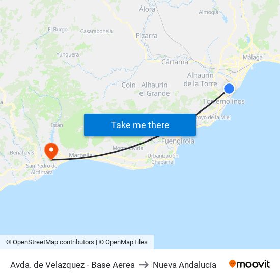Avda. de Velazquez - Base Aerea to Nueva Andalucía map