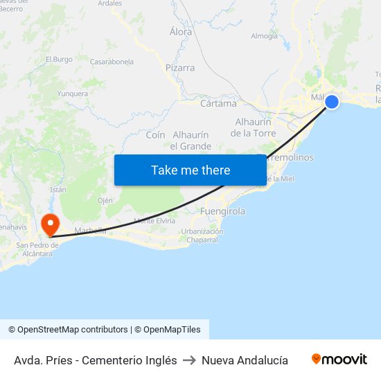 Avda. Príes - Cementerio Inglés to Nueva Andalucía map