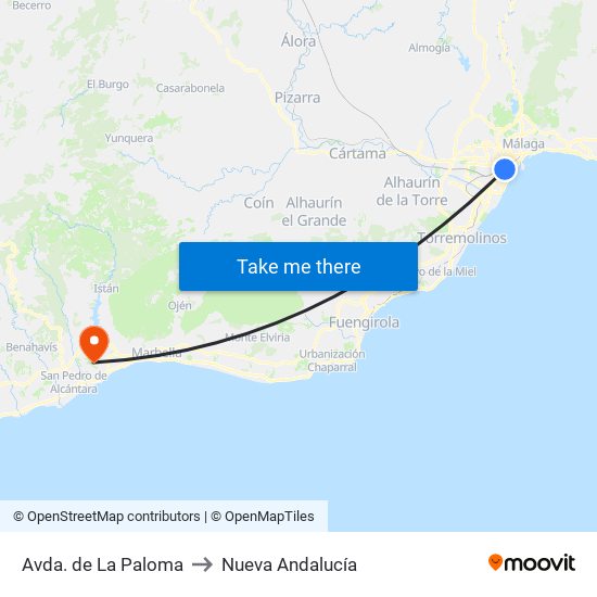 Avda. de La Paloma to Nueva Andalucía map