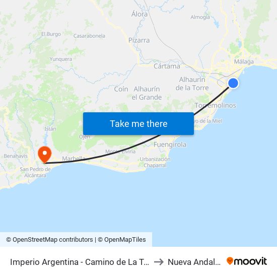 Imperio Argentina - Camino de La Termica to Nueva Andalucía map