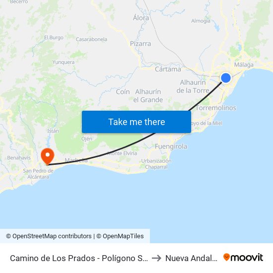 Camino de Los Prados - Polígono San Luis to Nueva Andalucía map