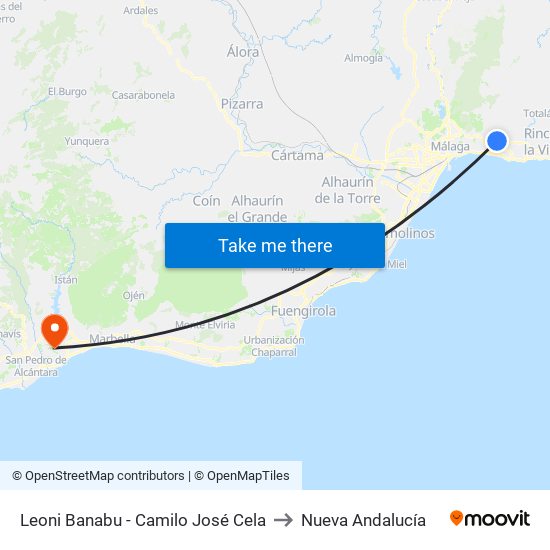 Leoni Banabu - Camilo José Cela to Nueva Andalucía map