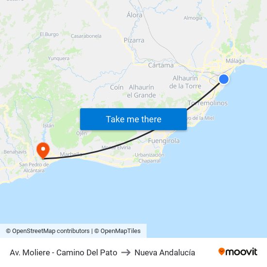 Av. Moliere - Camino Del Pato to Nueva Andalucía map