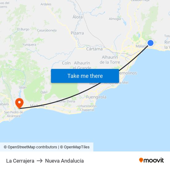 La Cerrajera to Nueva Andalucía map