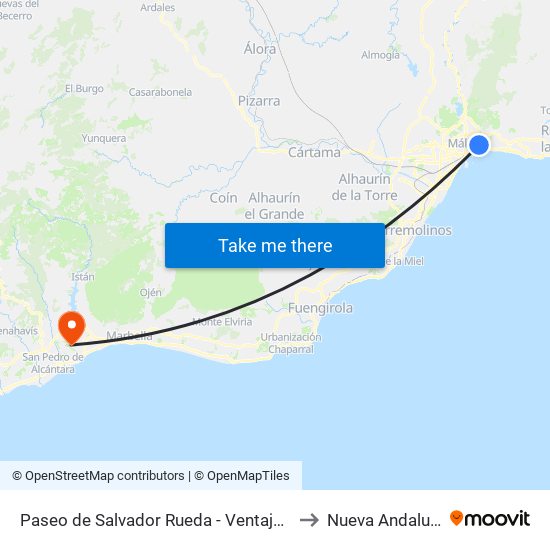 Paseo de Salvador Rueda - Ventaja Alta to Nueva Andalucía map