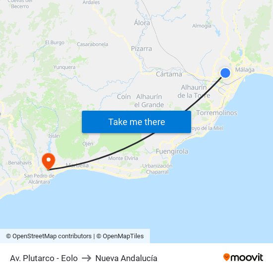 Av. Plutarco - Eolo to Nueva Andalucía map