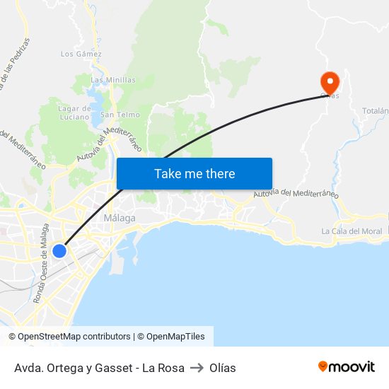 Avda. Ortega y Gasset - La Rosa to Olías map