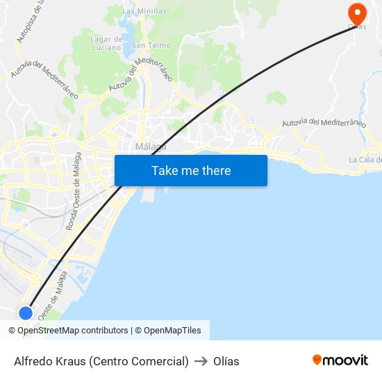 Alfredo Kraus (Centro Comercial) to Olías map