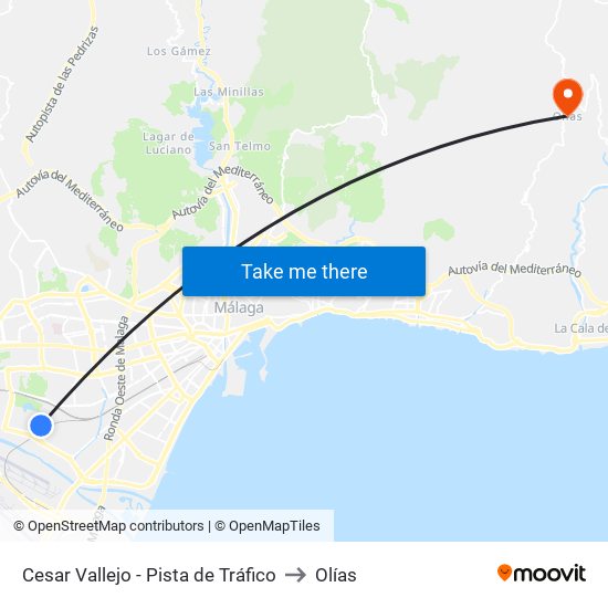 Cesar Vallejo - Pista de Tráfico to Olías map