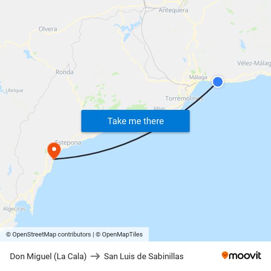Don Miguel (La Cala) to San Luis de Sabinillas map