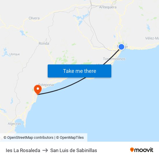 Ies La Rosaleda to San Luis de Sabinillas map