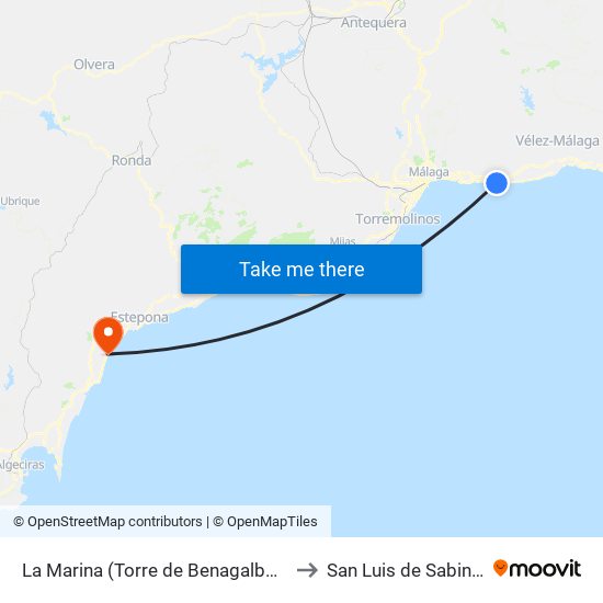 La Marina (Torre de Benagalbón Cp) to San Luis de Sabinillas map
