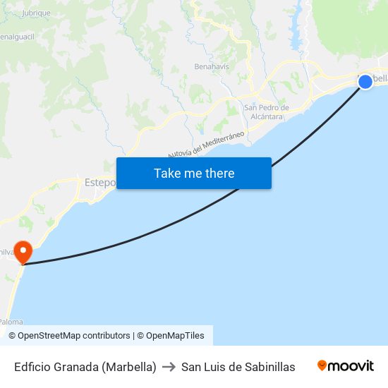 Edficio Granada (Marbella) to San Luis de Sabinillas map