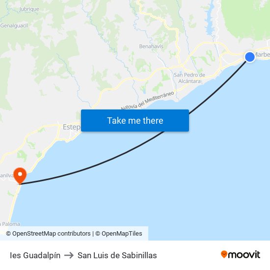 Ies Guadalpín to San Luis de Sabinillas map