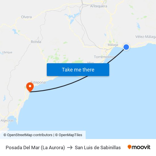 Posada Del Mar (La Aurora) to San Luis de Sabinillas map