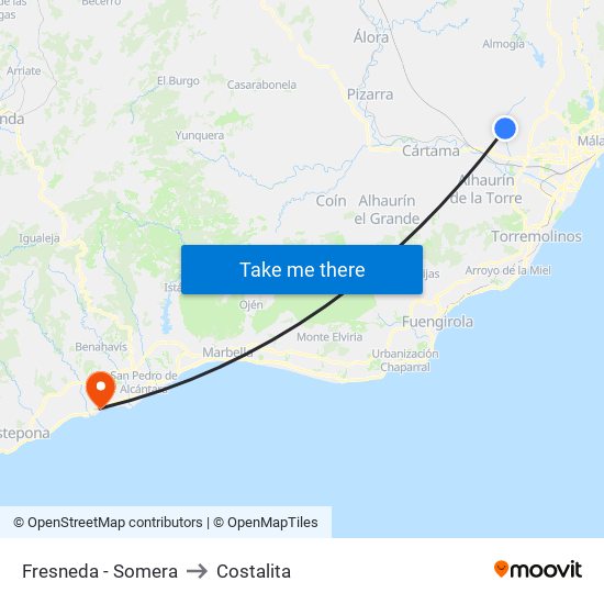 Fresneda - Somera to Costalita map