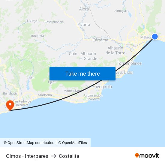 Olmos - Interpares to Costalita map