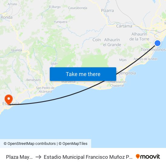 Plaza Mayor to Estadio Municipal Francisco Muñoz Pére map