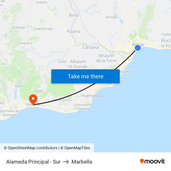 Alameda Principal - Sur to Marbella map